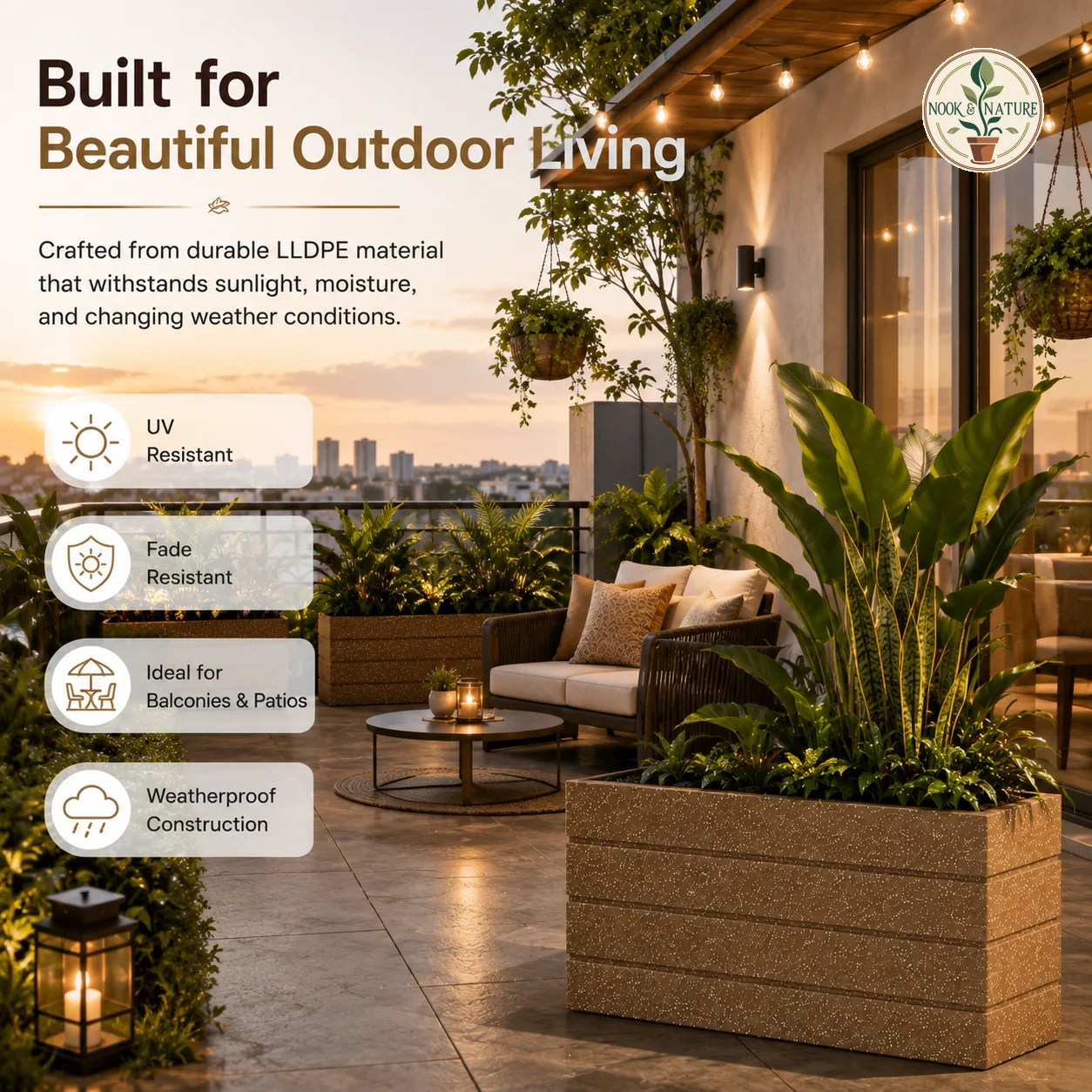 Roto G Tray Rectangle Pots - Nook & Nature
