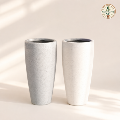 Tulip Round Planter No 4 16 In Dia X 34 In H Assorted Stone Finish With Light - Nook & Nature