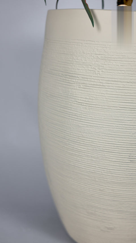 Violet Fiberglass Planter – Beige - Nook & Nature