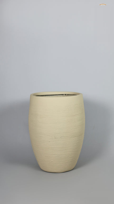 Violet Fiberglass Planter – Beige - Nook & Nature