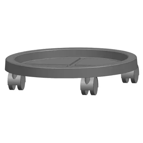 Walkable Tray Round Walkable Tray 14 14 15 1 D1 D2 H White With Wheel - Nook & Nature