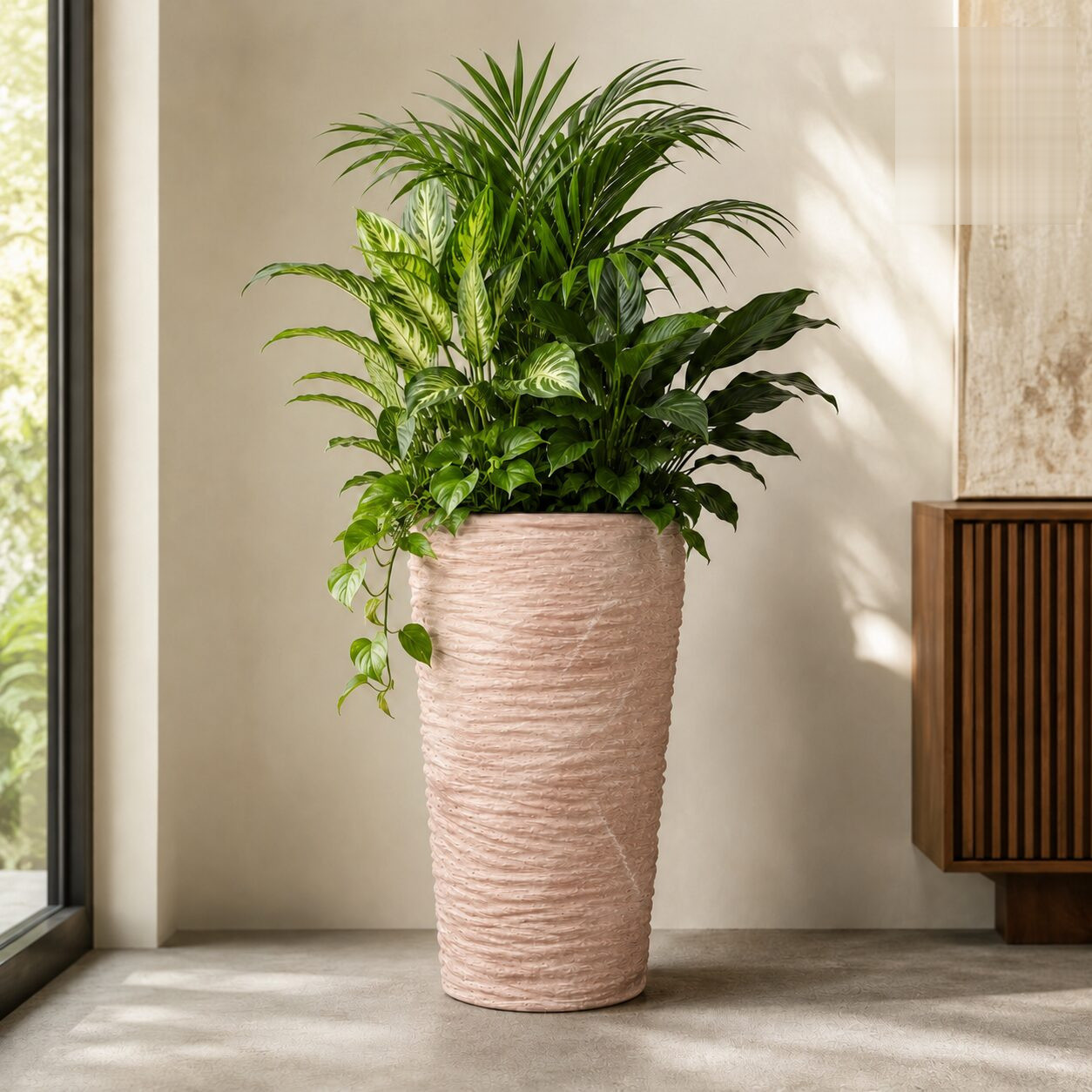 Wave Planter Xl Rose Marble - Nook & Nature