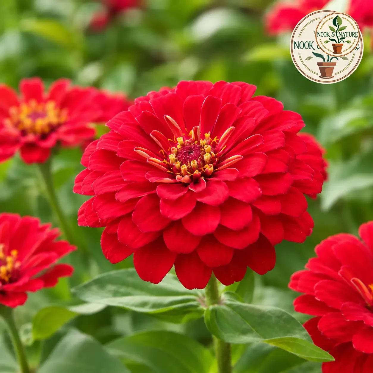 Zinnia – Red Flower - Nook & Nature