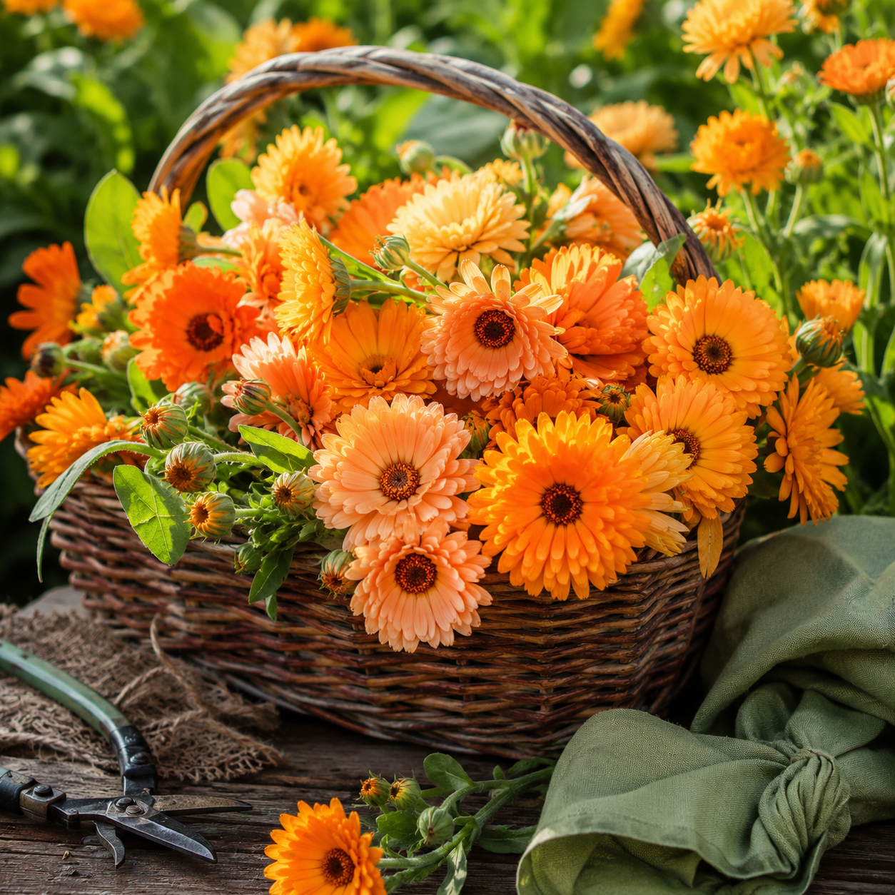 Calendula Bon Bon Apricot Flower Seeds - Image 2
