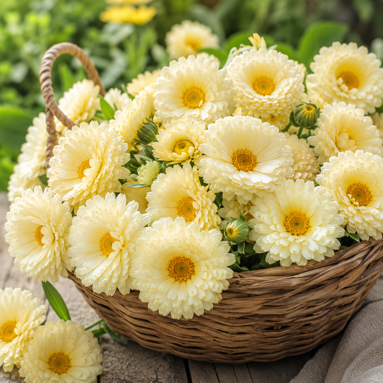 Calendula Bon Bon Cream Flower Seeds - Image 2