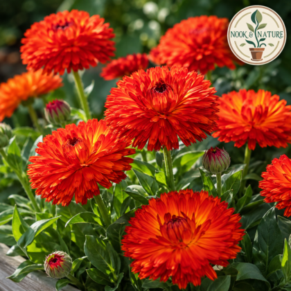 Calendula Neon Red Flame Flower Seeds