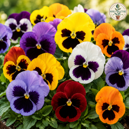 Hybrid Pansy Blotched Mixture Flower Seeds