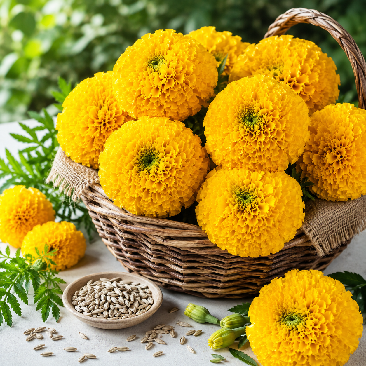 Marigold Inca Yellow Flower Seeds - Image 2