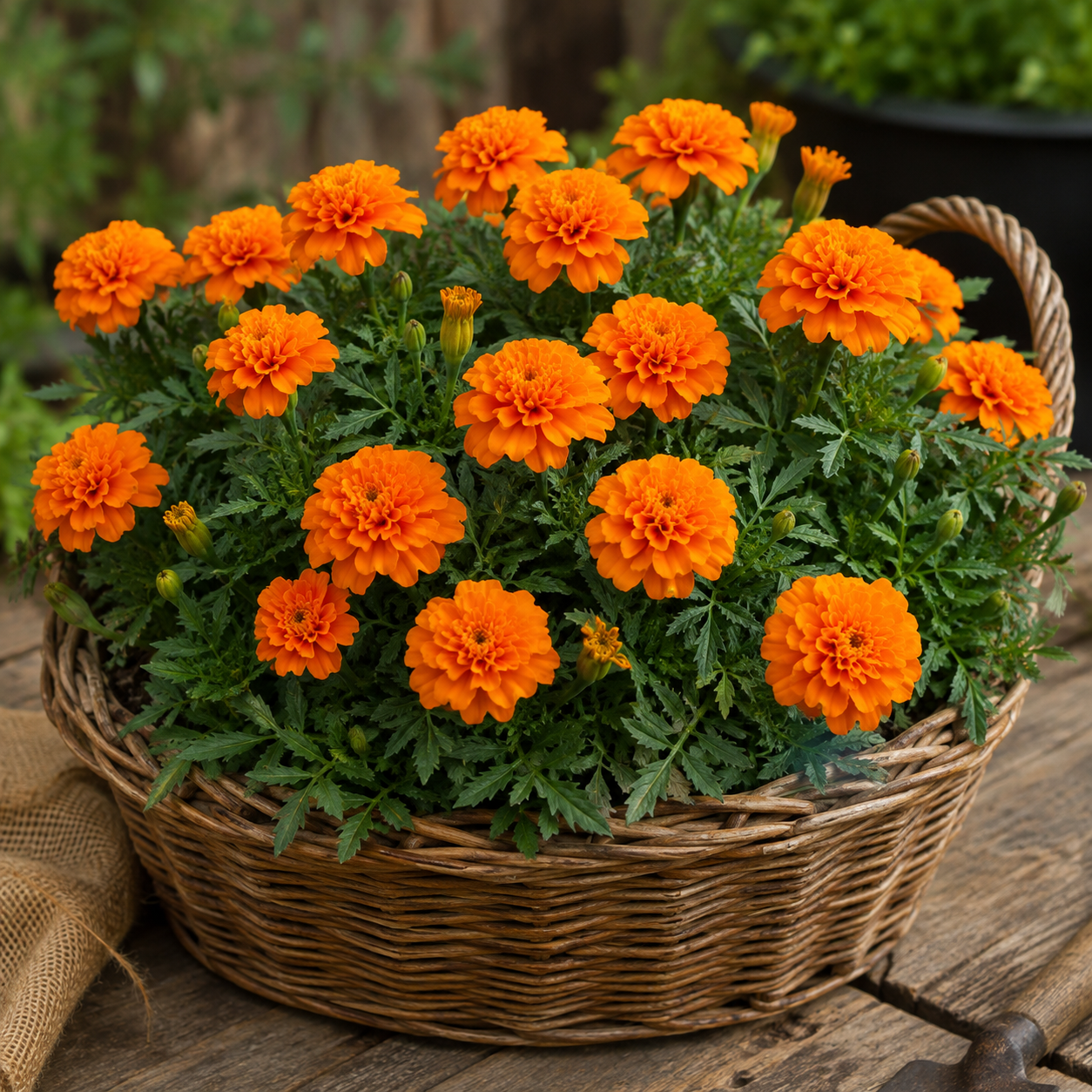 Marigold Nana Patula Orange Flower Seeds - Image 2