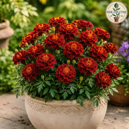 Marigold Nana Patula Red Flower Seeds