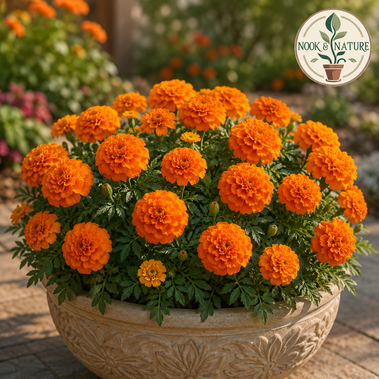 Marigold Orange Dwarf Double Flower Seeds
