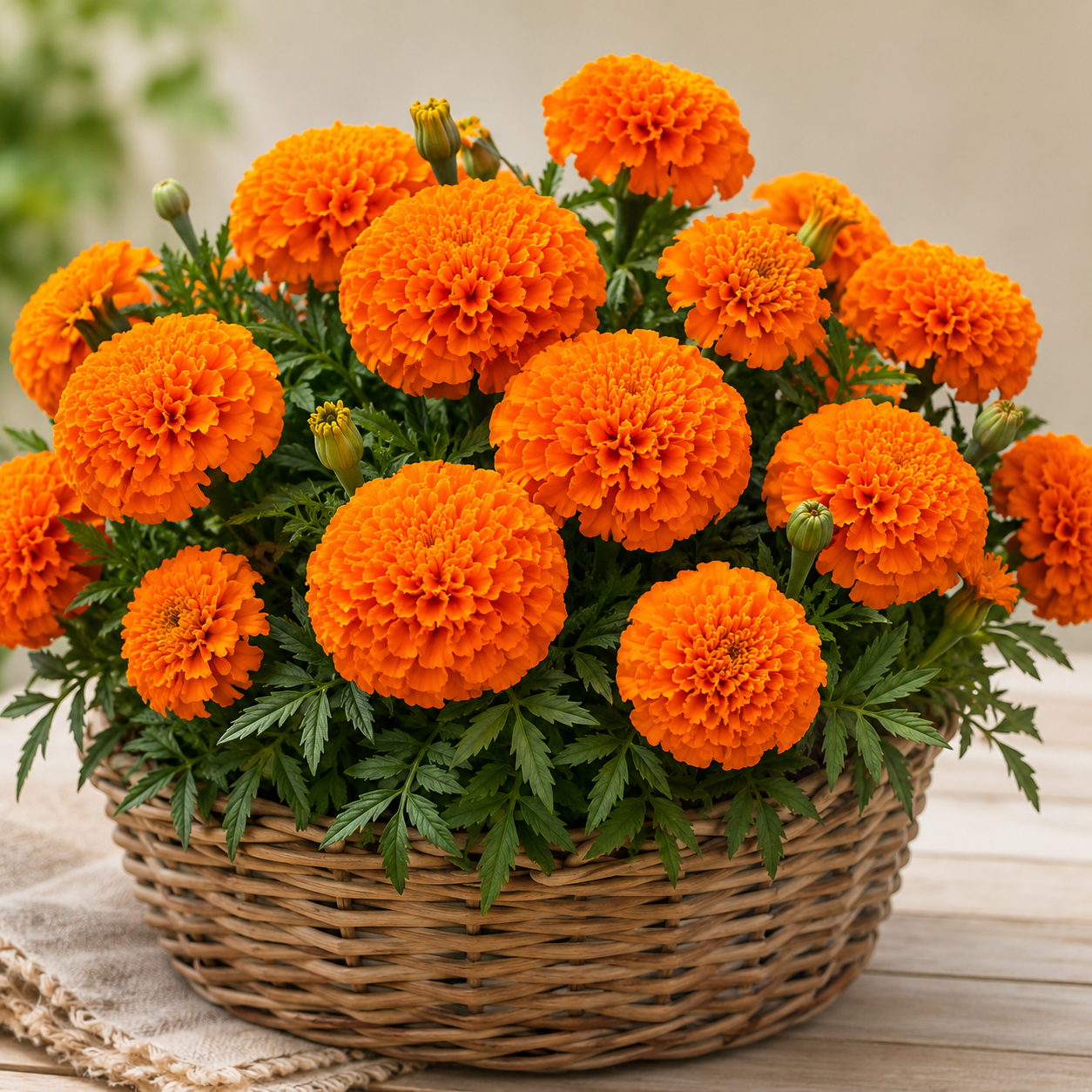 Marigold Orange Dwarf Double Flower Seeds - Image 2