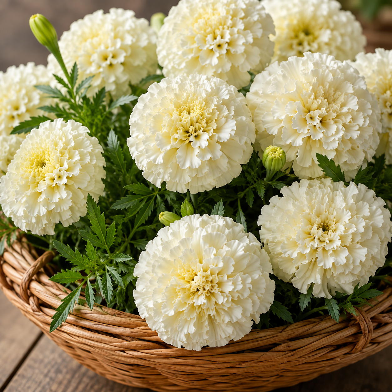 Marigold Vanilla White Flower Seeds - Image 2