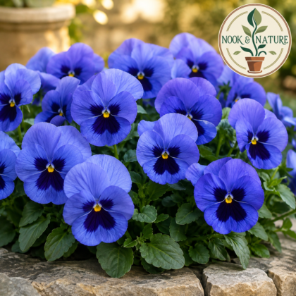 Pansy Blue Blotch Flower Seeds