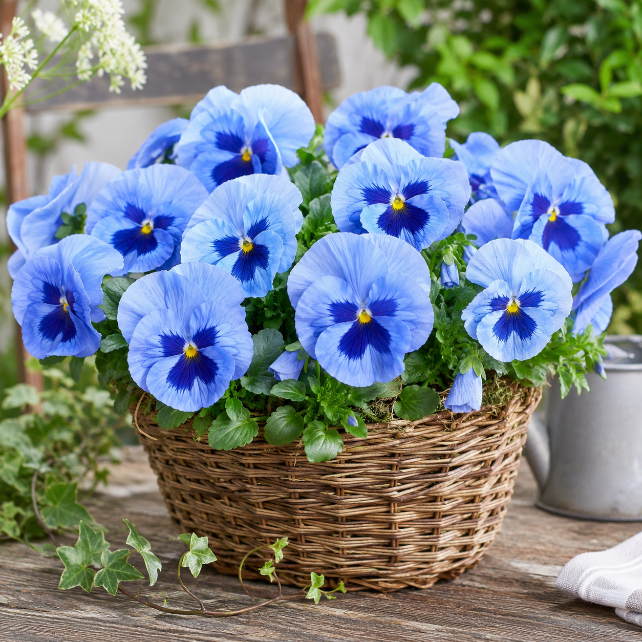 Pansy Celestial Sky Blue Blotch Flower Seeds - Image 2