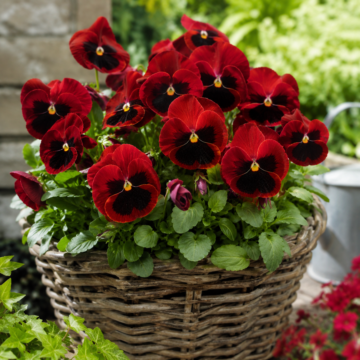 Pansy Scarlet Red Blotch Flower Seeds - Image 2
