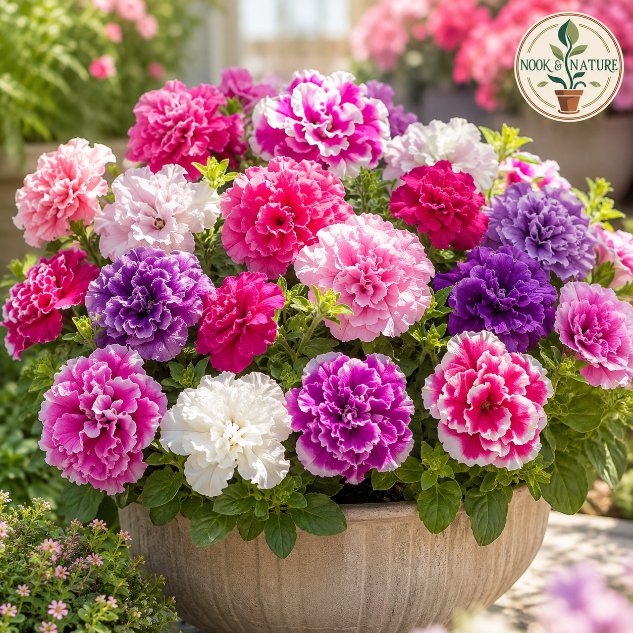 Petunia Glorious Double Mixed Flower Seeds