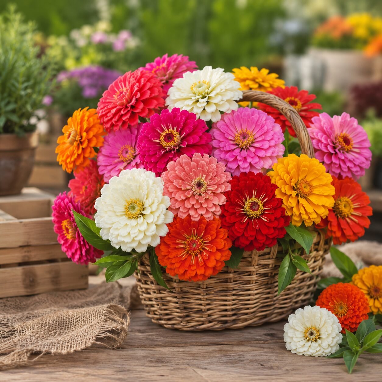 Tall Zinnia Mixed Flower Seeds - Image 2