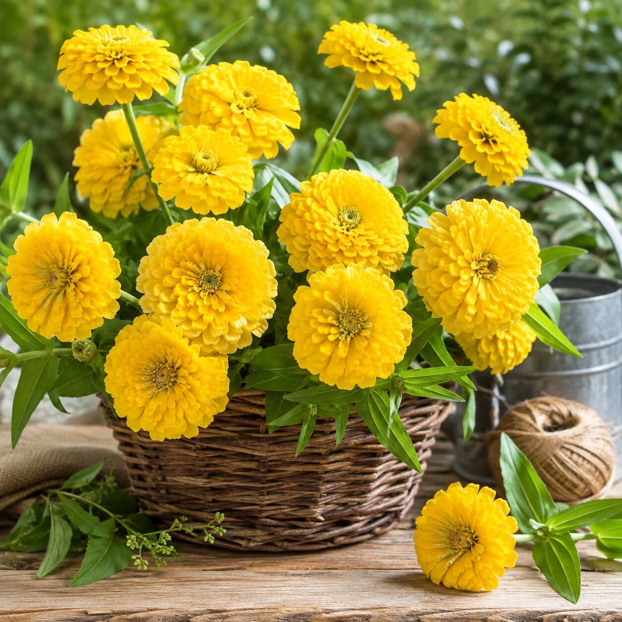 Tall Zinnia Yellow Flower Seeds - Image 2