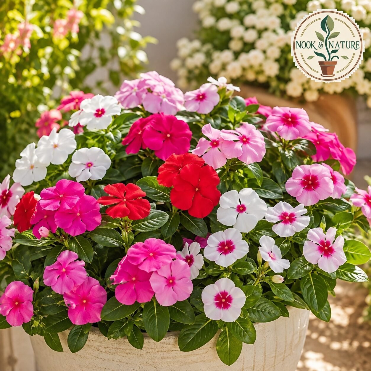 Vinca Rosea Sparkle Mixed Flower Seeds