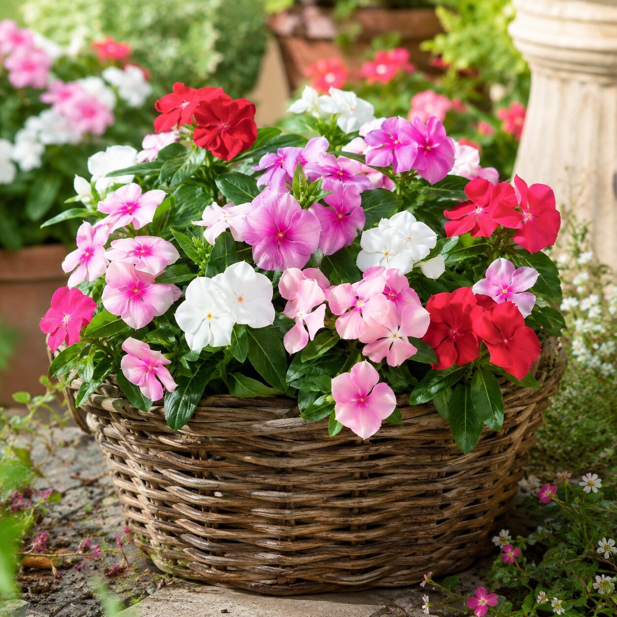 Vinca Rosea Sparkle Mixed Flower Seeds - Image 2