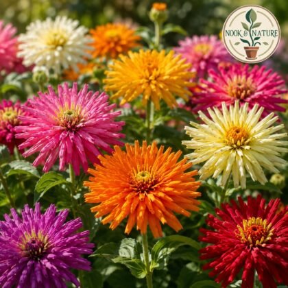Zinnia Cactus Mixed Flower Seeds