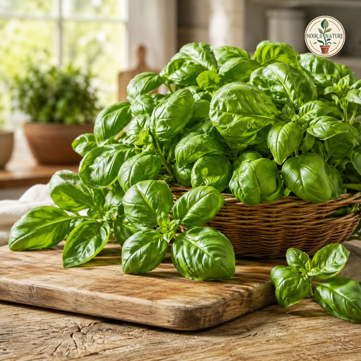 Basil Leaf Italian Broad Herb Seeds - Nook & Nature