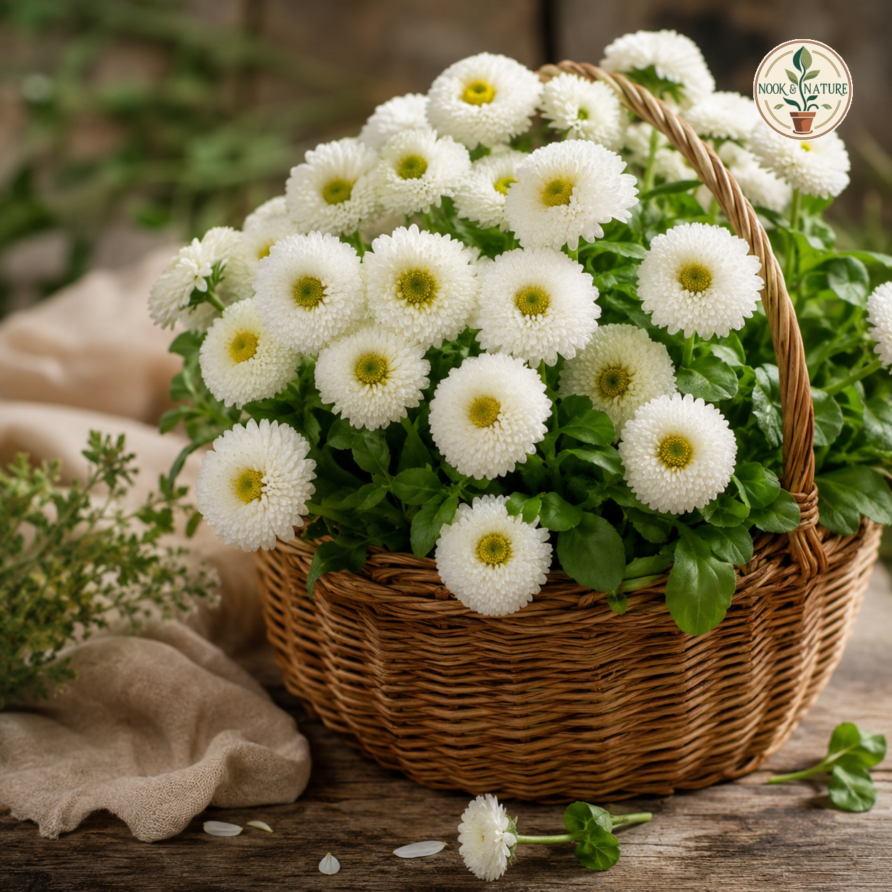 Bellis Perennis Daisy White Flower Seeds - Nook & Nature