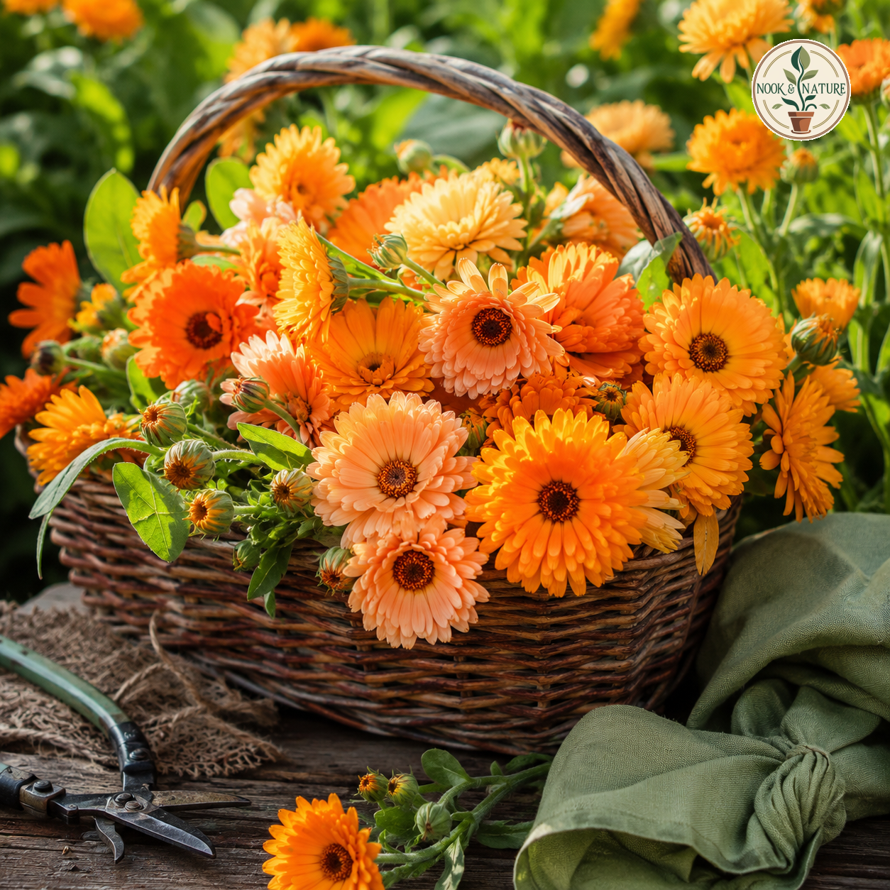 Calendula Bon Bon Apricot Flower Seeds - Nook & Nature