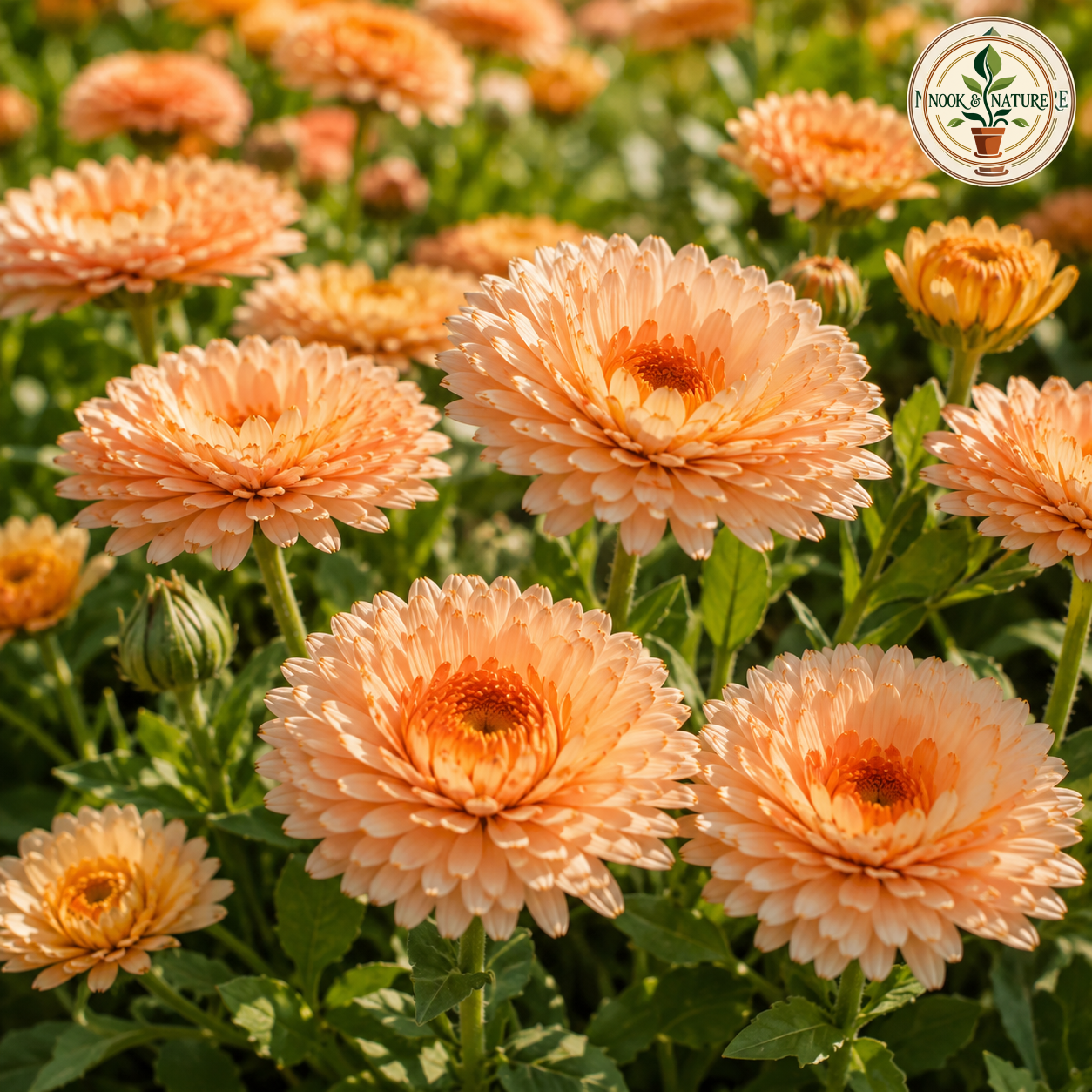Calendula Bon Bon Apricot Flower Seeds - Nook & Nature