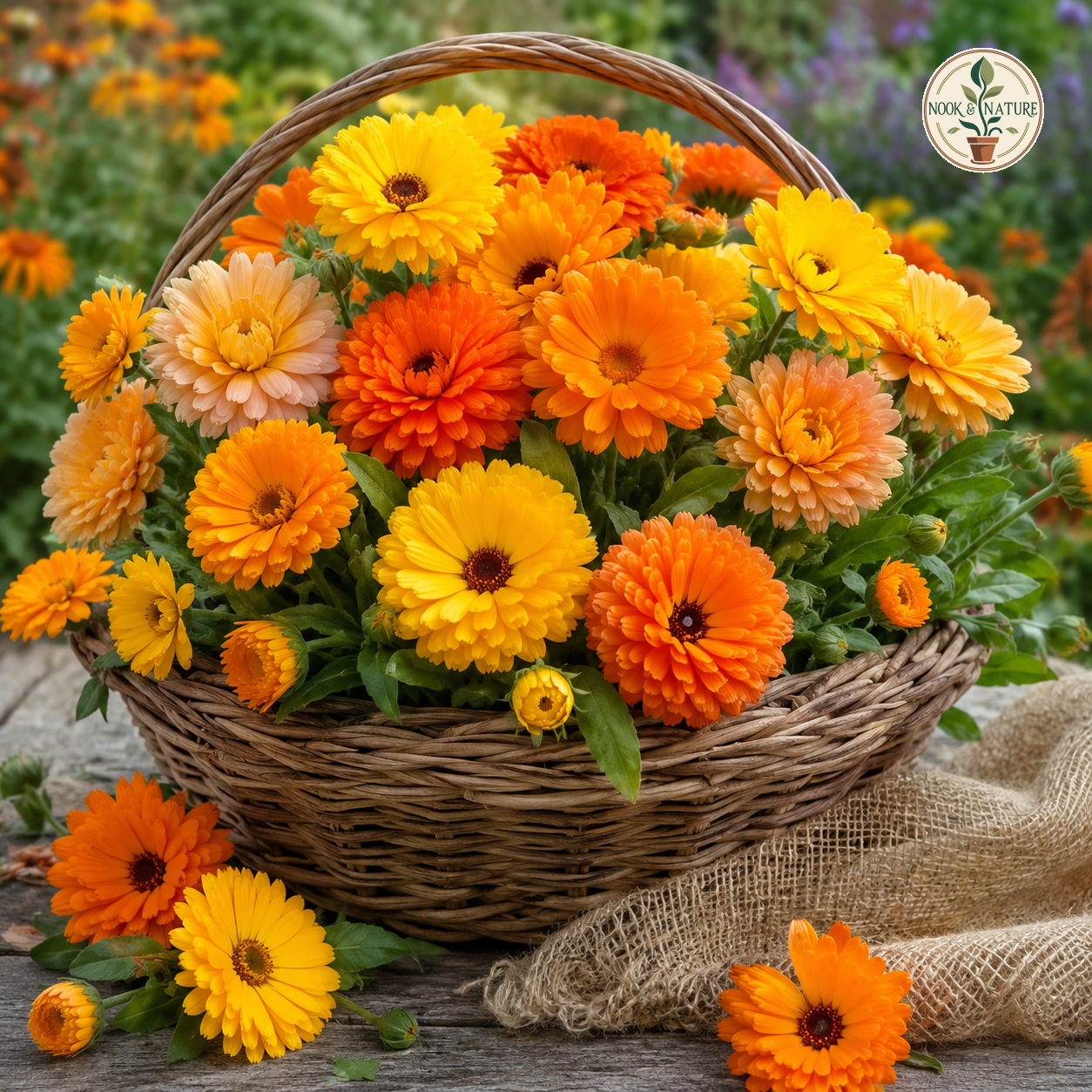 Calendula Bon Bon Mixed Flower Seeds - Nook & Nature