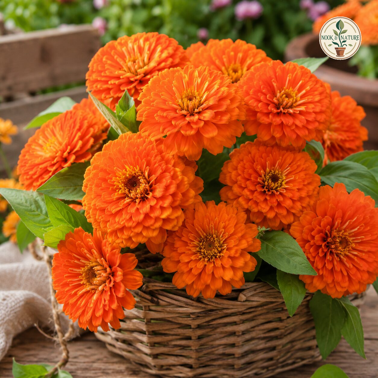 Dreamland Zinnia Orange Flower Seeds - Nook & Nature