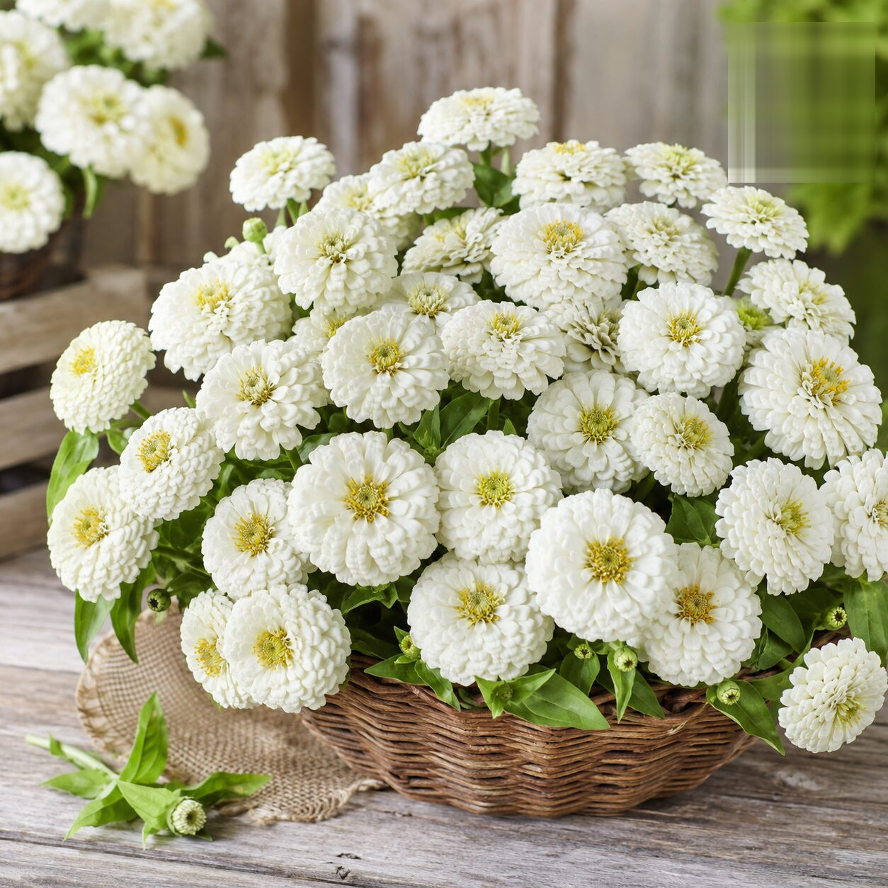 Dreamland Zinnia White Flower Seeds - Nook & Nature