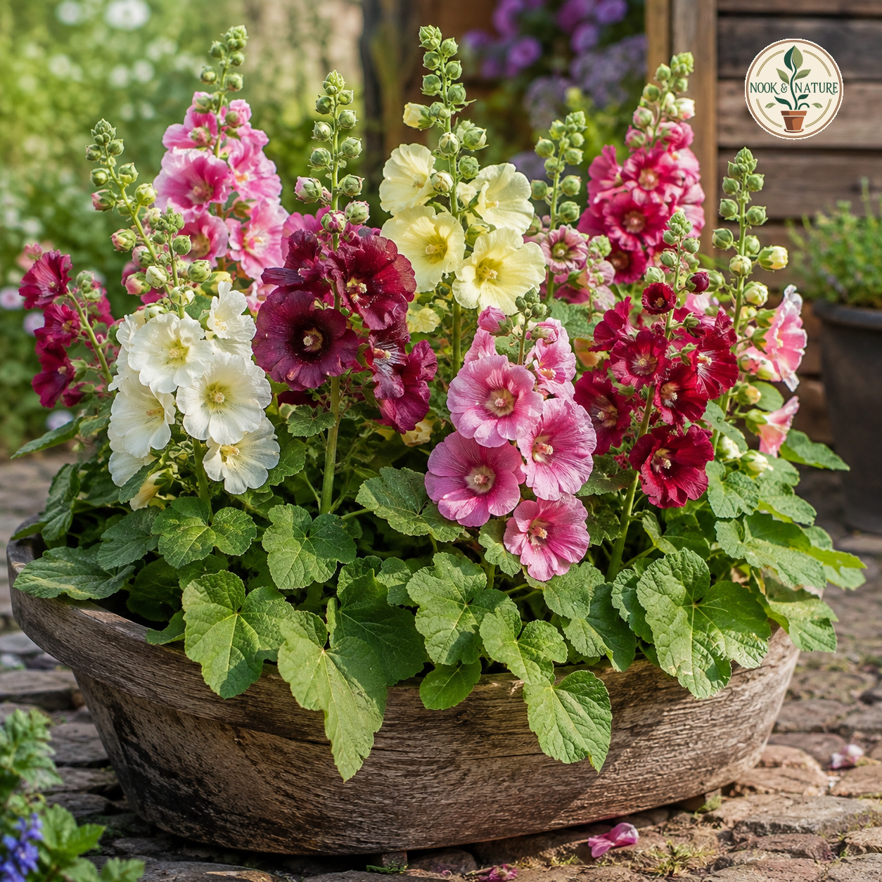 Hollyhock Dwarf Flower Seeds - Nook & Nature