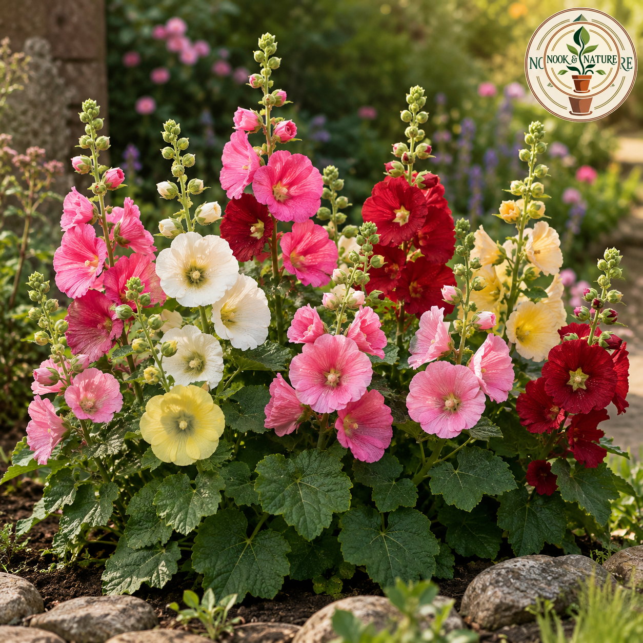 Hollyhock Dwarf Flower Seeds - Nook & Nature