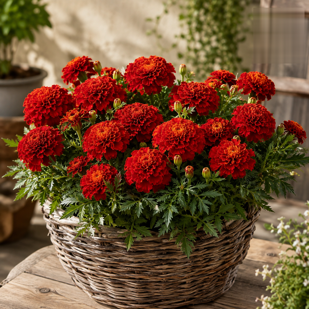 Marigold Double Red Cherry Flower Seeds - Nook & Nature