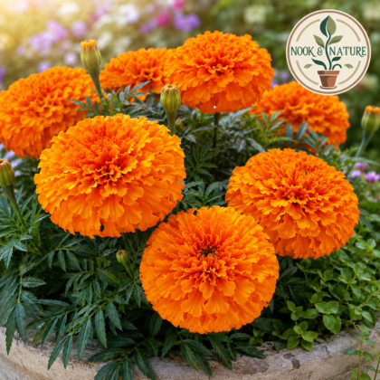Marigold Inca Orange Flower Seeds - Nook & Nature