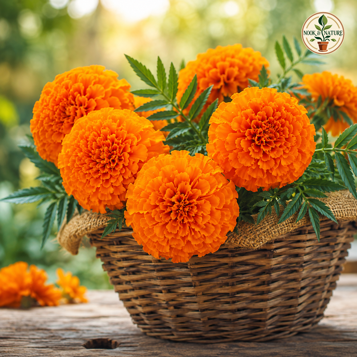 Marigold Inca Orange Flower Seeds - Nook & Nature