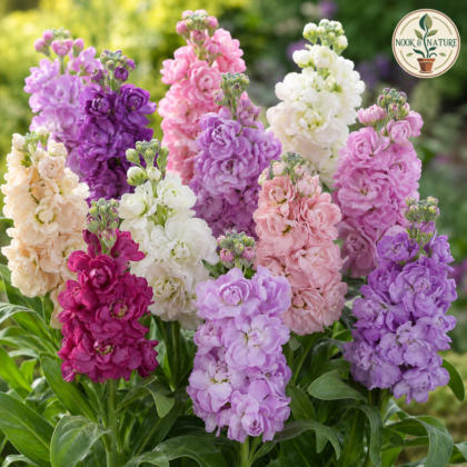 Matthiola Incana Stock Double Mixed Flower Seeds - Nook & Nature