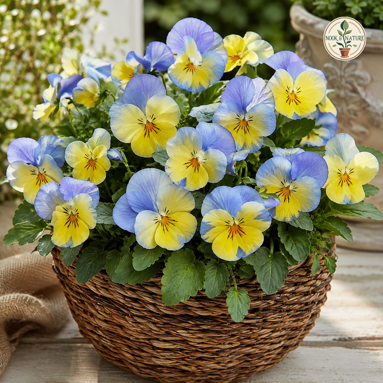 Pansy Aqua Lemon Flower Seeds - Nook & Nature