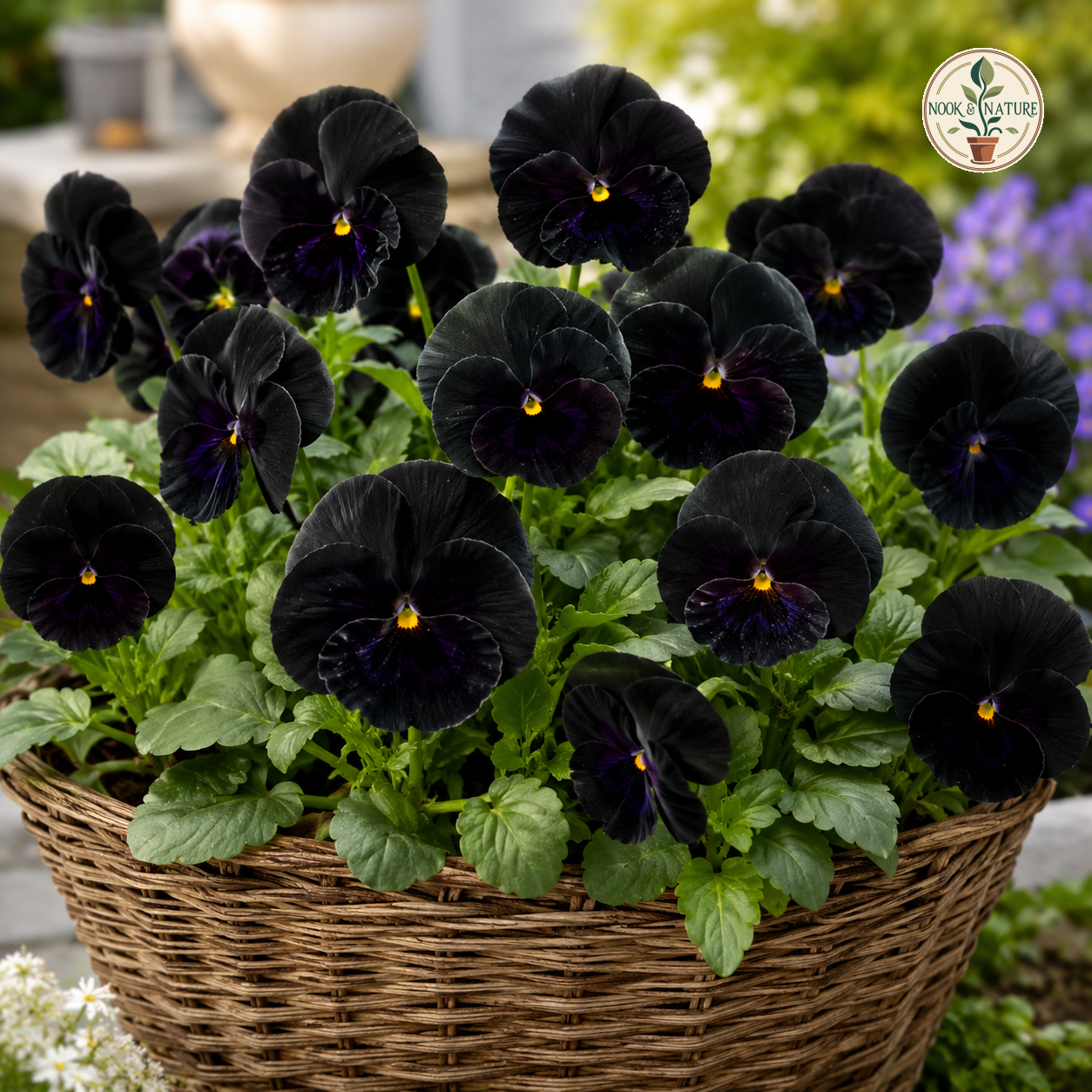 Pansy Black with Blotch Flower Seeds - Nook & Nature