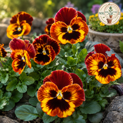 Pansy Delta Fire Flower Seeds - Nook & Nature
