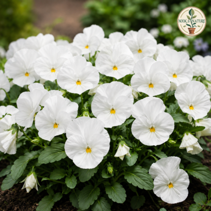 Pansy Mont Blanc White Flower Seeds - Nook & Nature