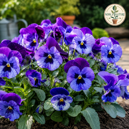 Pansy Purple Blue Flower Seeds - Nook & Nature