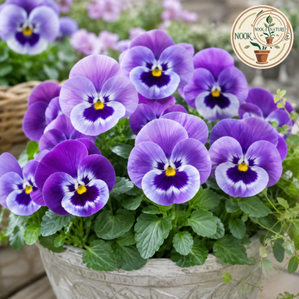 Pansy Purple Smile Flower Seeds - Nook & Nature
