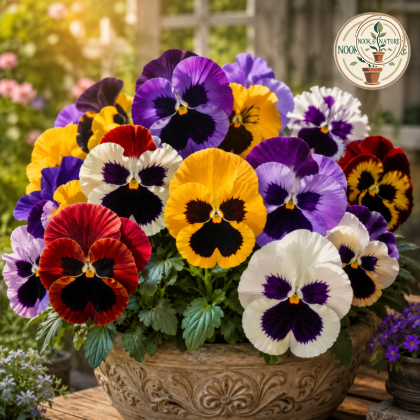 Pansy Swiss Giant Mixed Flower Seeds - Nook & Nature