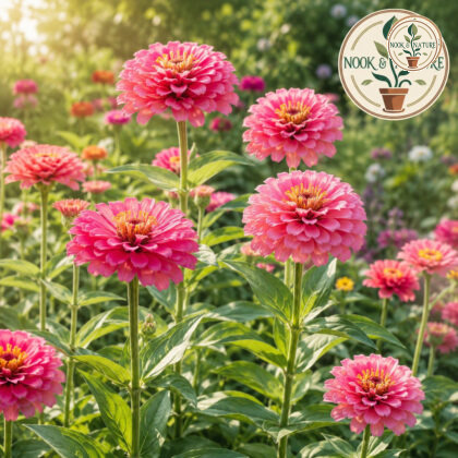 Tall Zinnia Pink Flower Seeds - Nook & Nature