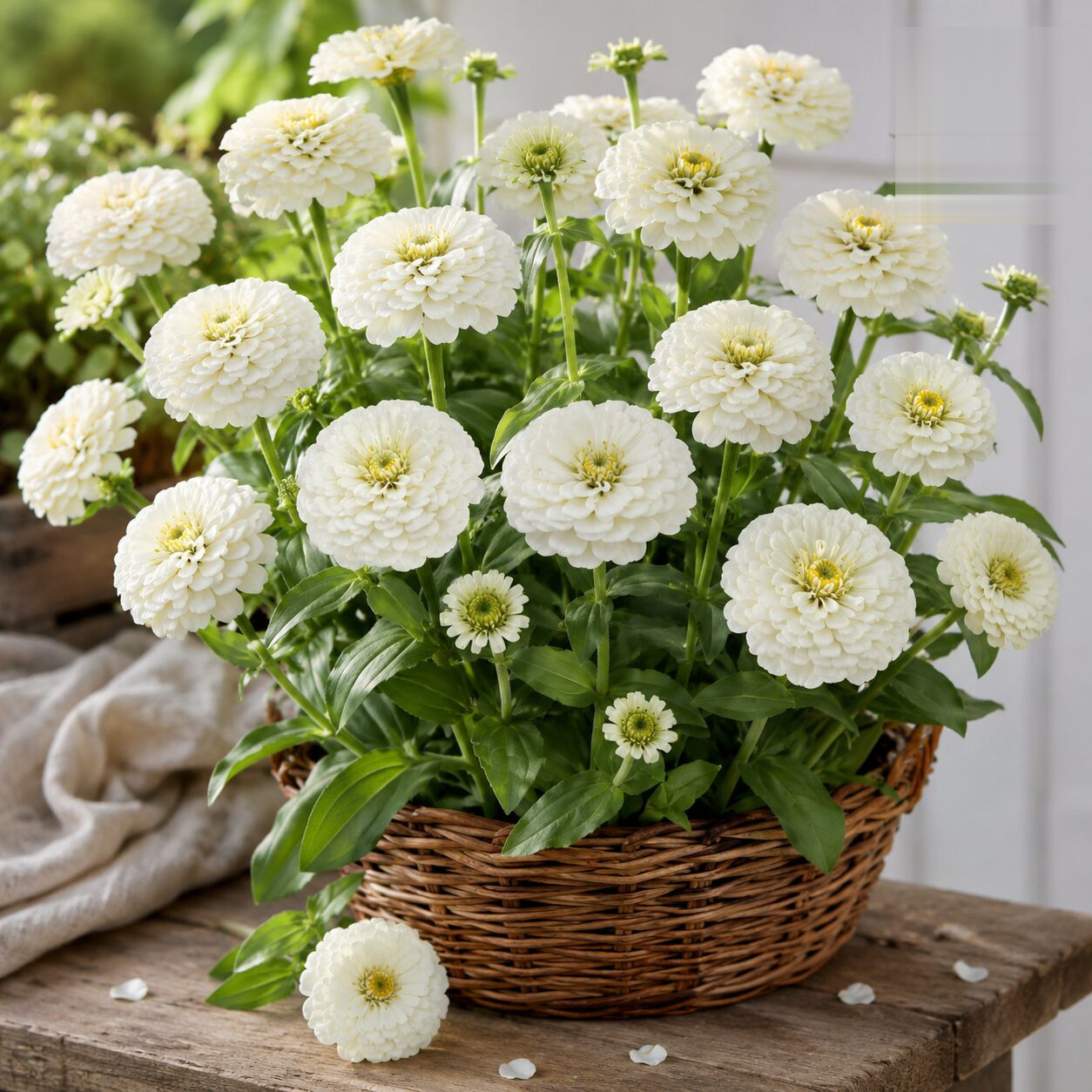 Tall Zinnia White Flower Seeds - Nook & Nature