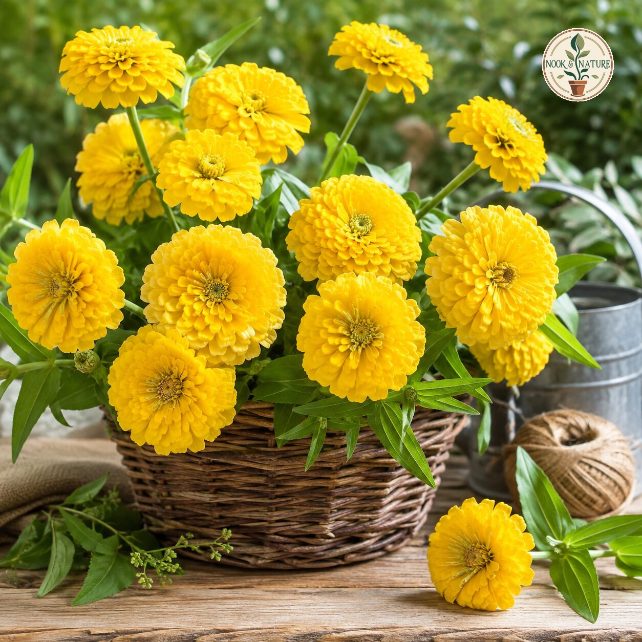 Tall Zinnia Yellow Flower Seeds - Nook & Nature
