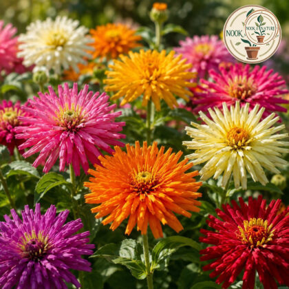 Zinnia Cactus Mixed Flower Seeds - Nook & Nature